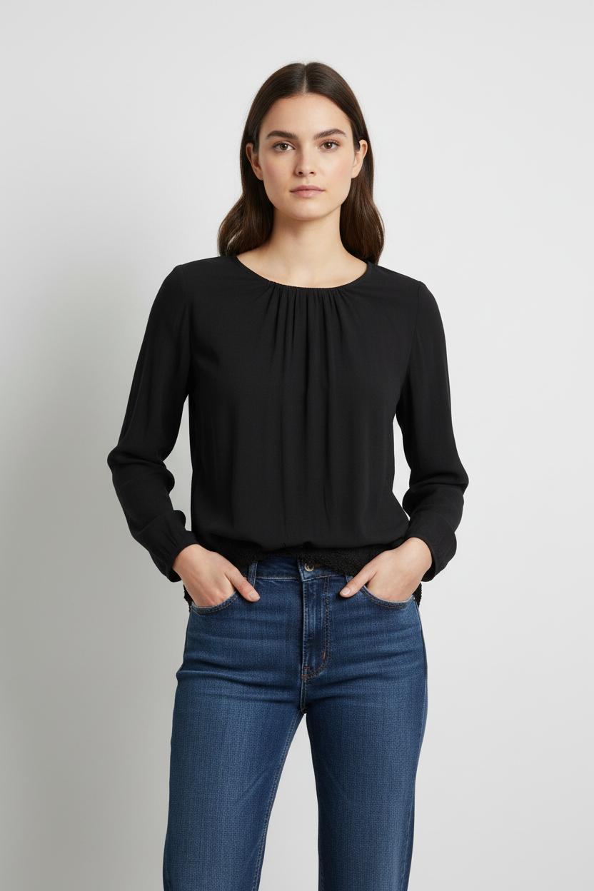 Blouse Noire - Taille M/38 de la marque Sandro | PARAD102145 - Vendu par Paradigme - Image 1