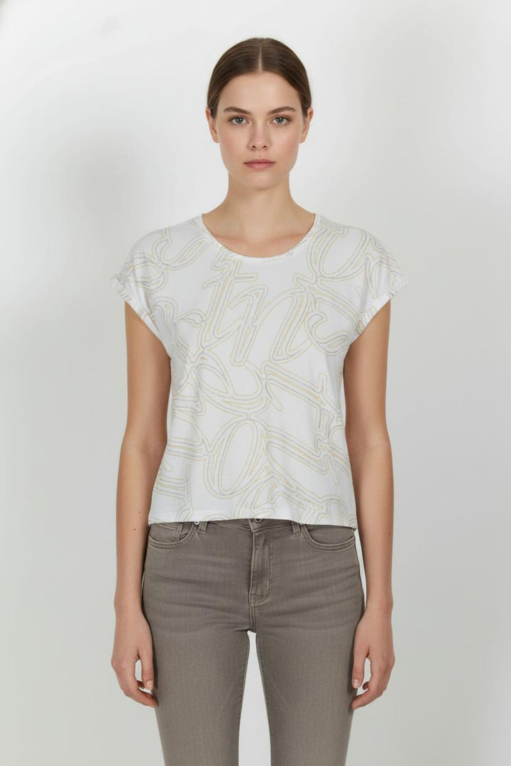 Tee-shirt Blanc et Beige - Taille S/36 de la marque One Step | PARAD102171 - Vendu par Paradigme - Image 1