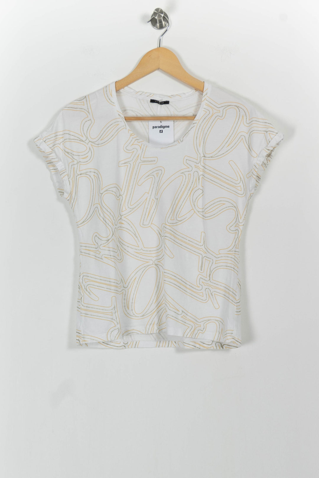 Tee-shirt Blanc et Beige - Taille S/36 de la marque One Step | PARAD102171 - Vendu par Paradigme - Image 2