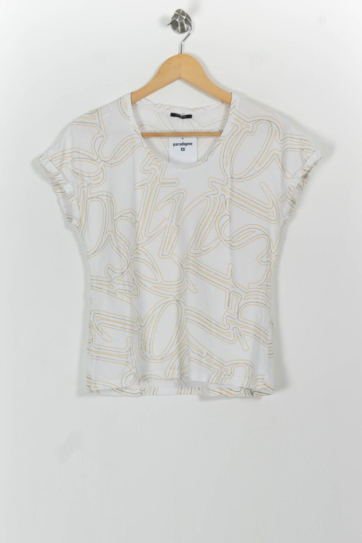 Tee-shirt Blanc et Beige - Taille S/36 de la marque One Step | PARAD102171 - Vendu par Paradigme - Image 2