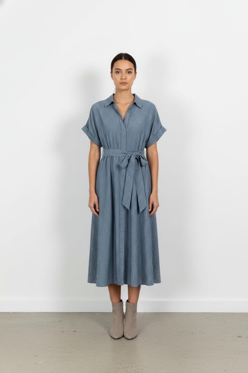 Robe Chemisier Bleu - Taille S/36 de la marque Maison 123 | PARAD102173 - Vendu par Paradigme - Image 1