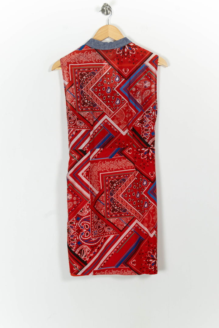 Robe Chemise Rouge et Bleu - Taille M/38 de la marque One Step | PARAD102174 - Vendu par Paradigme - Image 4