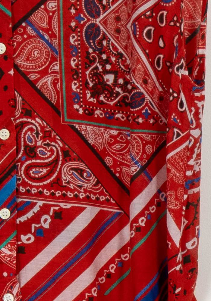 Robe Chemise Rouge et Bleu - Taille M/38 de la marque One Step | PARAD102174 - Vendu par Paradigme - Image 3