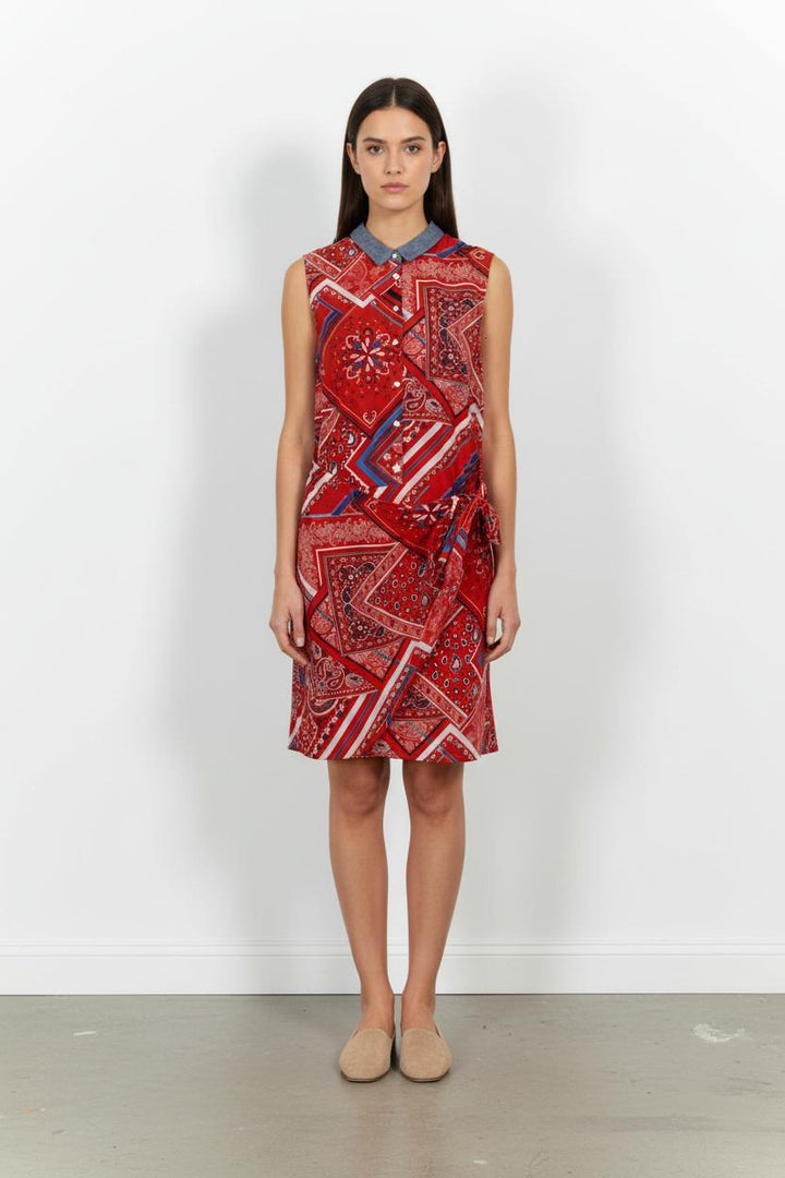 Robe Chemise Rouge et Bleu - Taille M/38 de la marque One Step | PARAD102174 - Vendu par Paradigme - Image 1