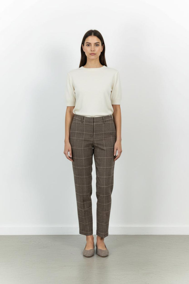Pantalon Carreaux Marron et Beige - Taille M/38 de la marque Pablo | PARAD102181 - Vendu par Paradigme - Image 1