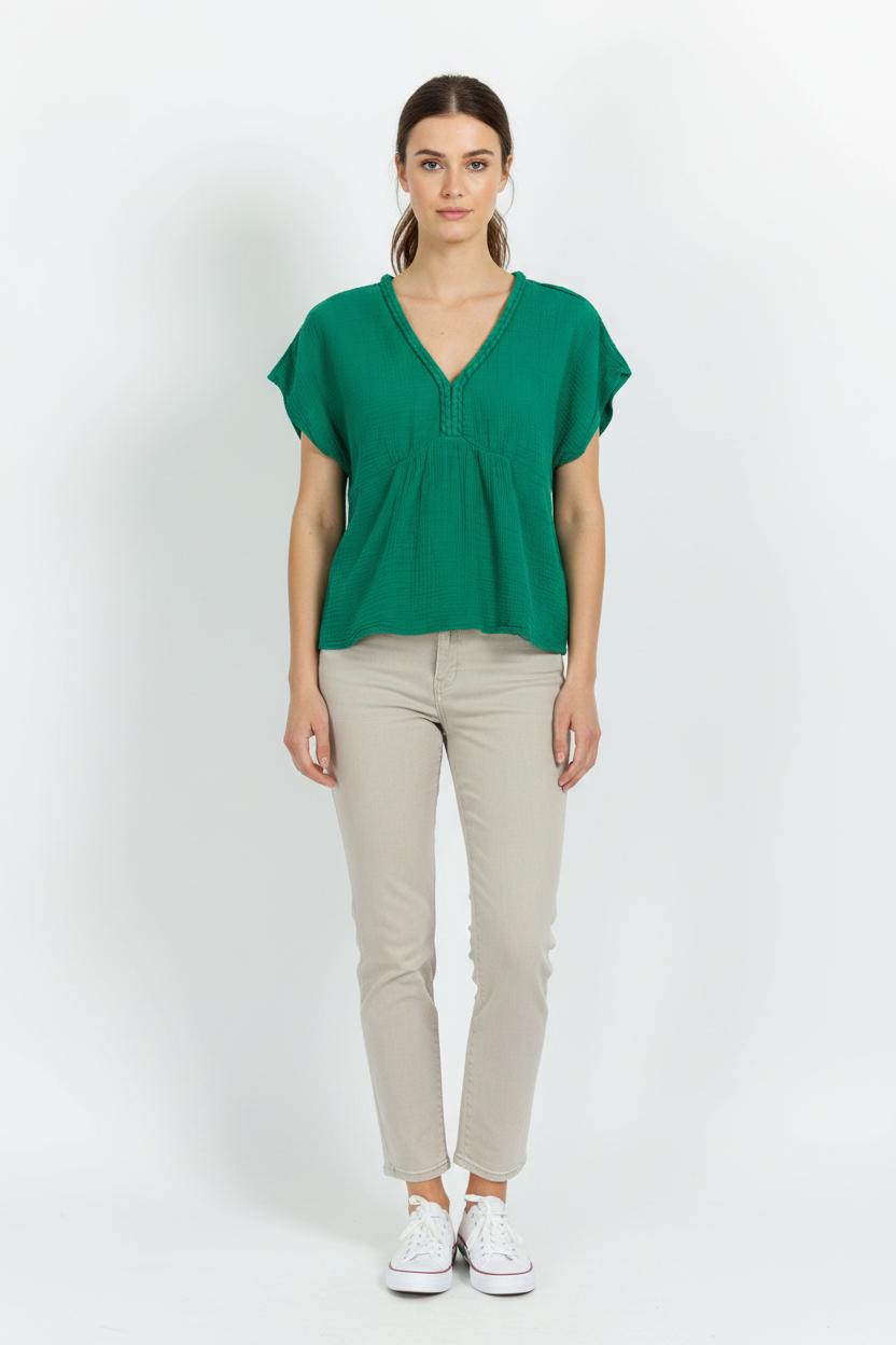 Blouse Verte - Taille M/38 de la marque La Fée Maraboutée | PARAD102182 - Vendu par Paradigme - Image 1