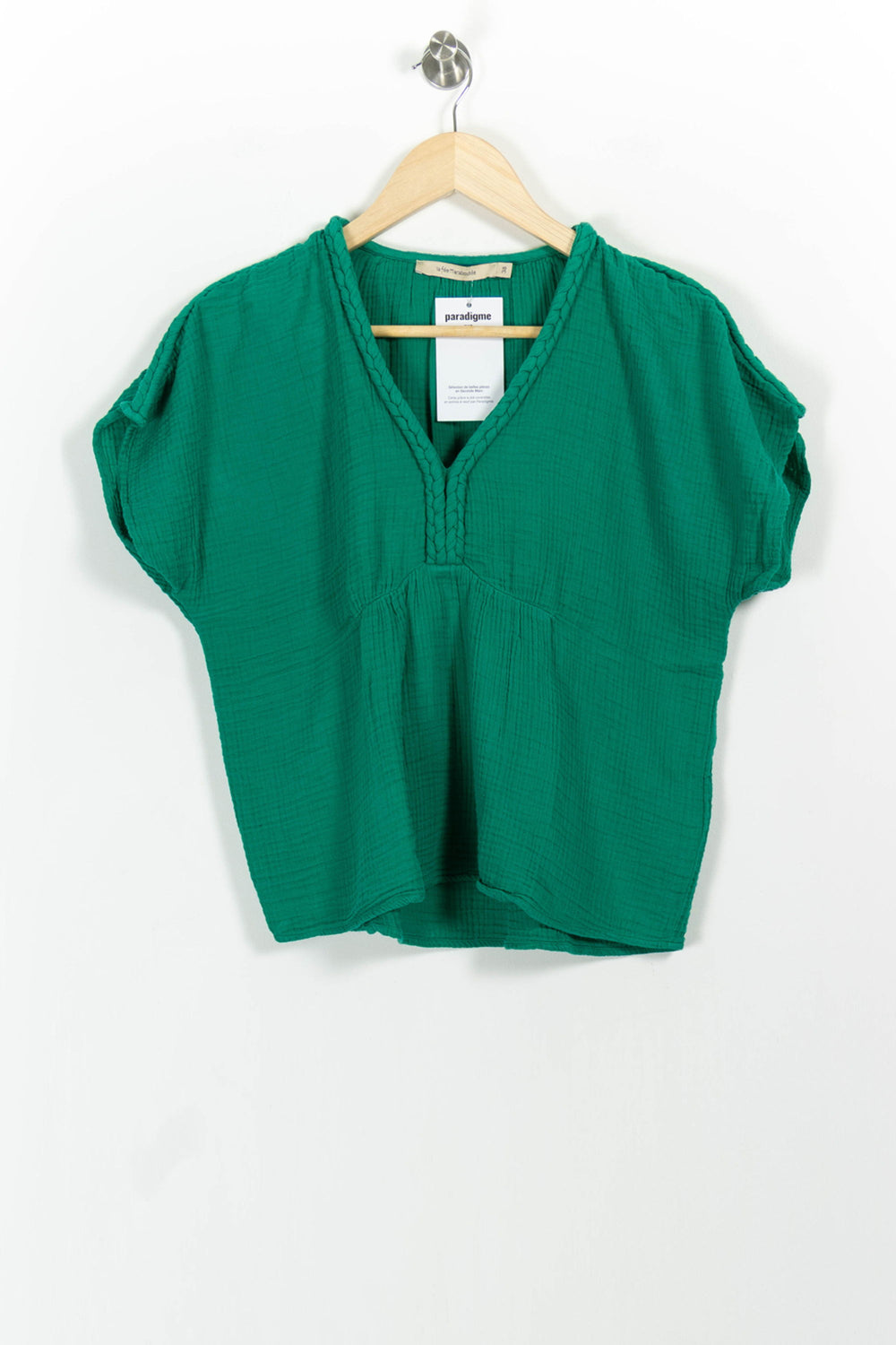 Blouse Verte - Taille M/38 de la marque La Fée Maraboutée | PARAD102182 - Vendu par Paradigme - Image 2