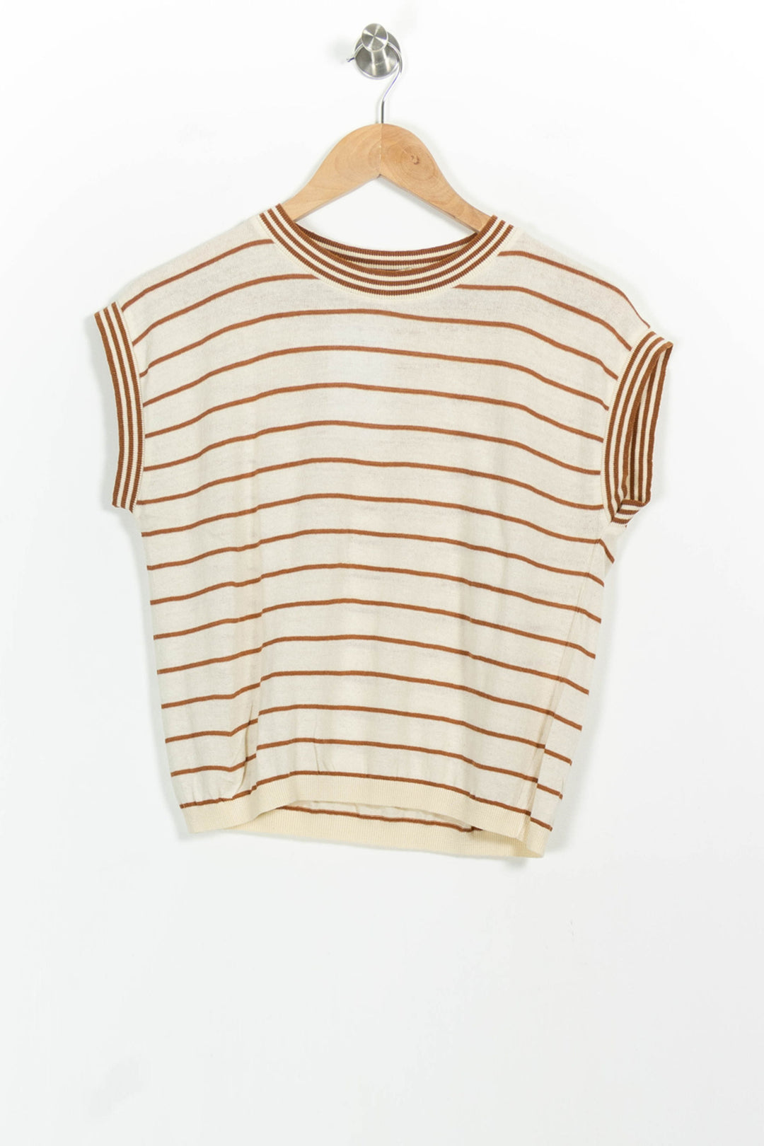 Tee-shirt Beige et Marron - Taille XS/34 de la marque La Fée Maraboutée | PARAD102185 - Vendu par Paradigme - Image 2