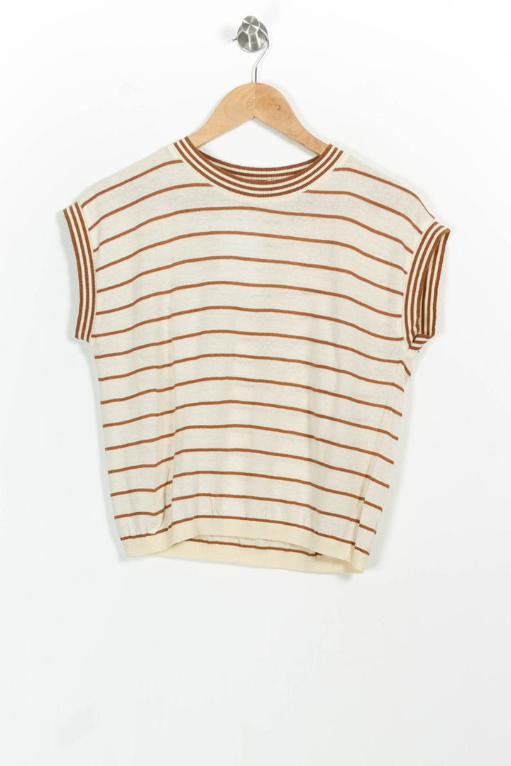 Tee-shirt Beige et Marron - Taille XS/34 de la marque La Fée Maraboutée | PARAD102185 - Vendu par Paradigme - Image 2