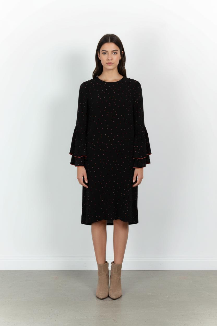 Robe Noire à Pois Rouges - Taille XS/34 de la marque Ganni | PARAD102191 - Vendu par Paradigme - Image 1