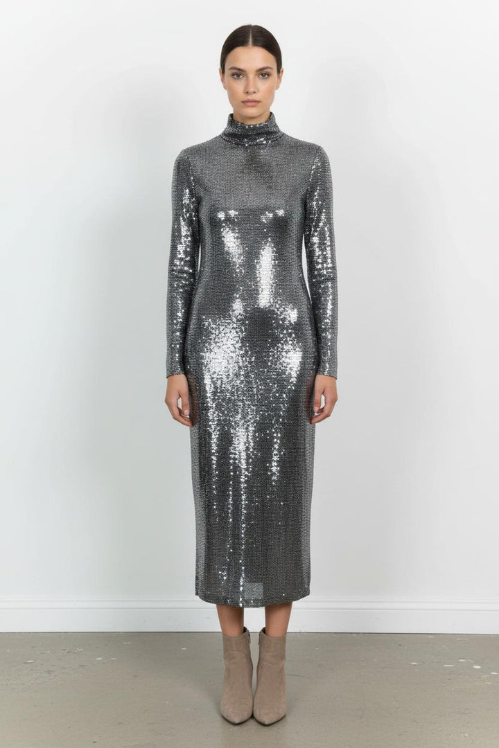 Robe Longue Argentée - Taille M/38 de la marque Maje | PARAD102202 - Vendu par Paradigme - Image 1