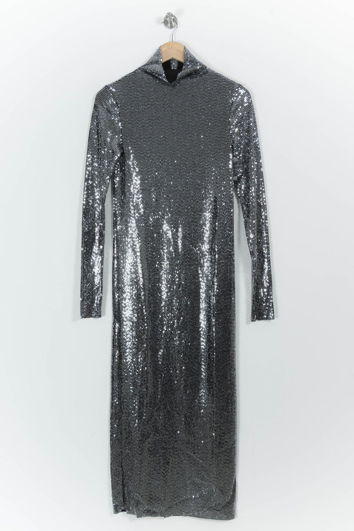 Robe Longue Argentée - Taille M/38 de la marque Maje | PARAD102202 - Vendu par Paradigme - Image 2