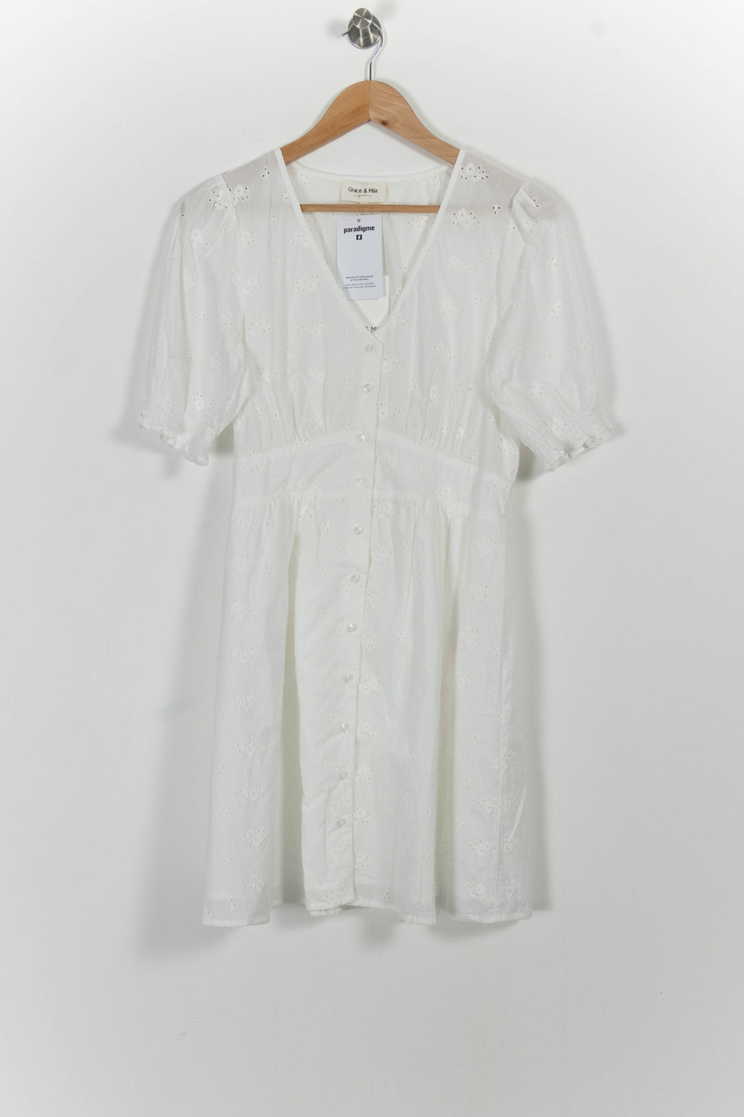Robe Brodée Blanche - Taille M/38 de la marque Grace & Mila | PARAD102203 - Vendu par Paradigme - Image 2