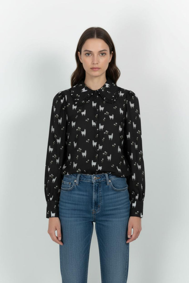 Chemise Noire et Blanche - Taille S/36 de la marque Manoush | PARAD102215 - Vendu par Paradigme - Image 1