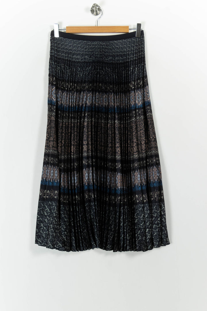 Jupe Plissée Noire et Bleue - Taille S/36 de la marque Vanessa Bruno | PARAD102217 - Vendu par Paradigme - Image 4