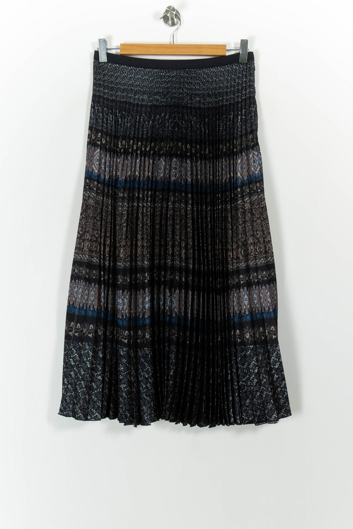 Jupe Plissée Noire et Bleue - Taille S/36 de la marque Vanessa Bruno | PARAD102217 - Vendu par Paradigme - Image 2