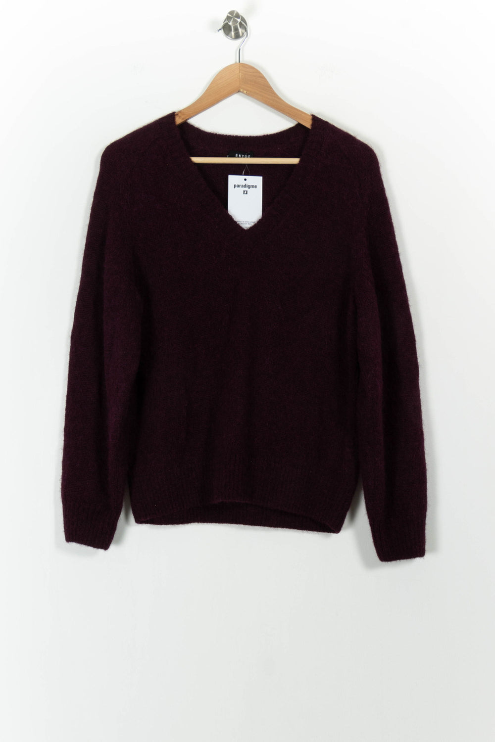 Pull Col V Bordeaux - Taille S/36 de la marque Ekyog | PARAD102220 - Vendu par Paradigme - Image 2