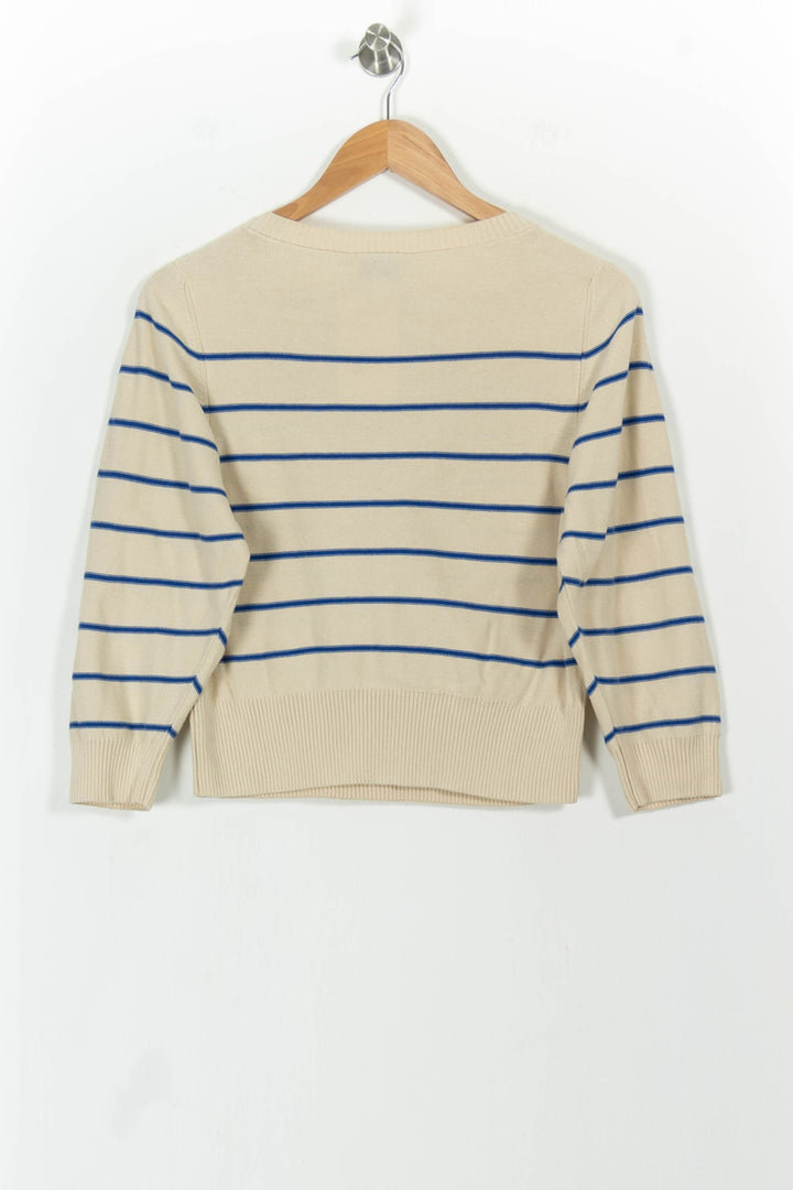 Pull Rayé Beige et Bleu - Taille S/36 de la marque Emile & Ida | PARAD102221 - Vendu par Paradigme - Image 4