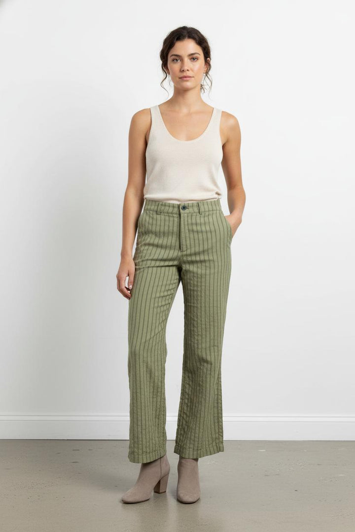 Pantalon Vert à Rayures - Taille S/36 de la marque Emile & Ida | PARAD102223 - Vendu par Paradigme - Image 1