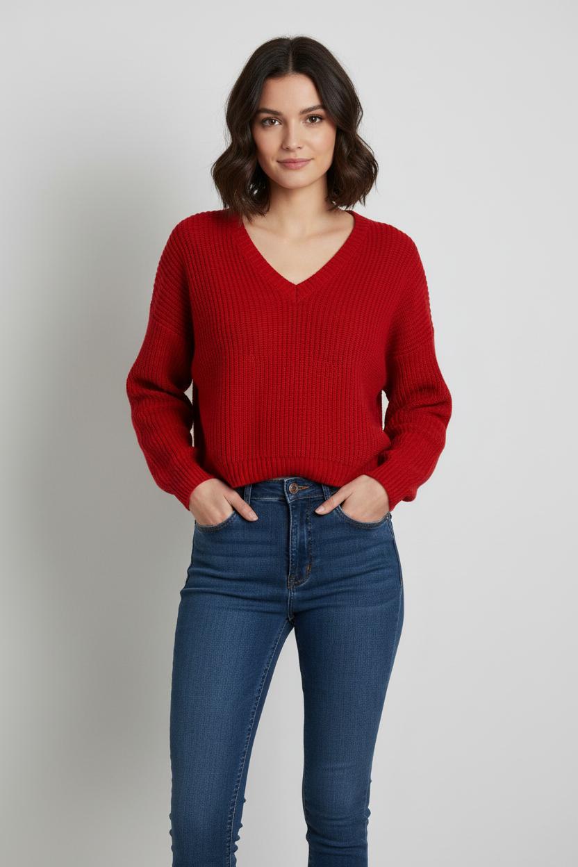 Pull Rouge - Taille S/36 de la marque IKKS | PARAD102235 - Vendu par Paradigme - Image 1