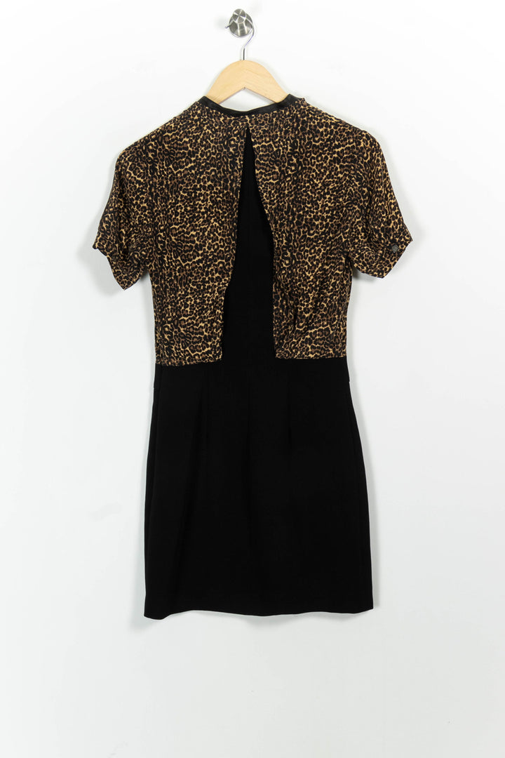 Robe Courte Noire et Léopard - Taille S/36 de la marque The Kooples | PARAD102256 - Vendu par Paradigme - Image 4