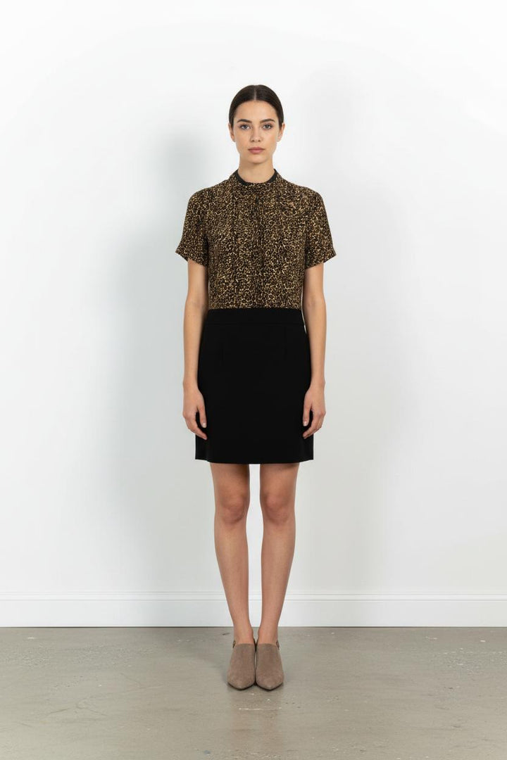Robe Courte Noire et Léopard - Taille S/36 de la marque The Kooples | PARAD102256 - Vendu par Paradigme - Image 1