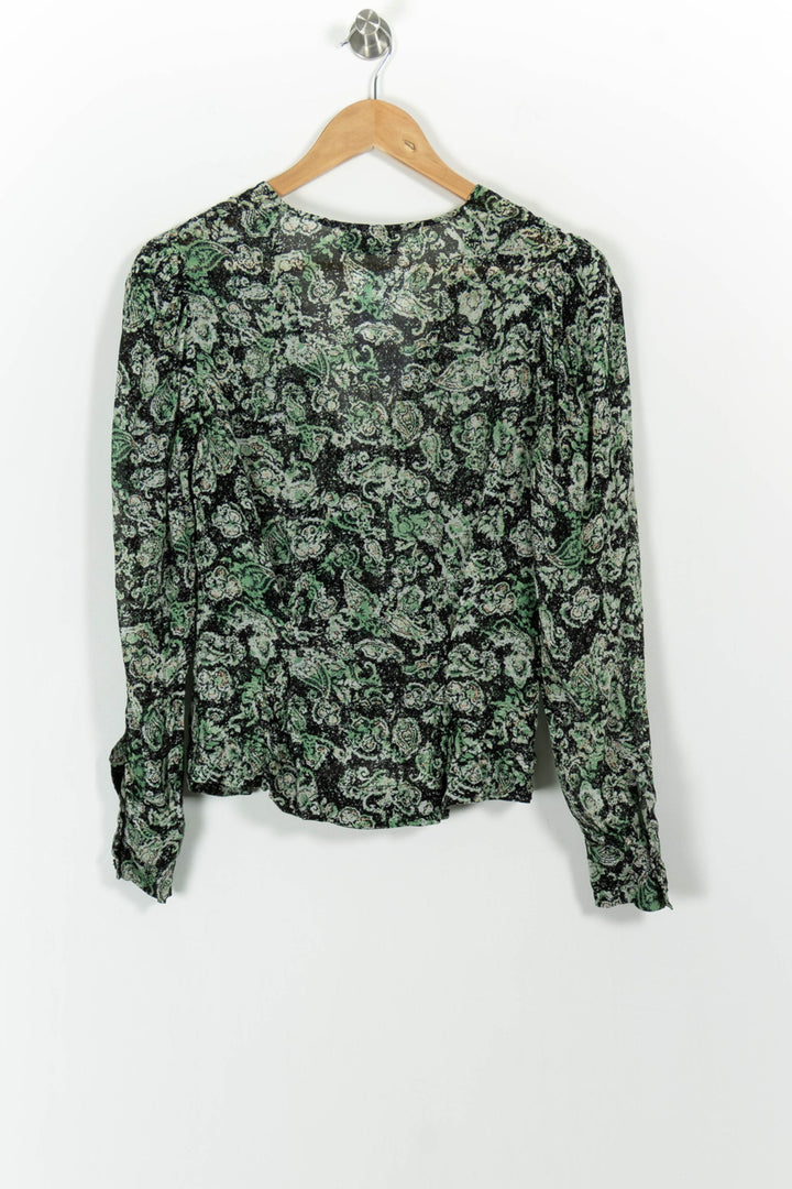 Blouse Verte et Noire - Taille XS/34 de la marque Bérénice | PARAD102259 - Vendu par Paradigme - Image 4