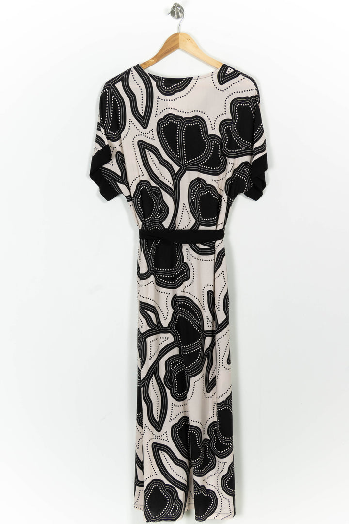 Robe Longue Noire et Beige - Taille L/40 de la marque La Fée Maraboutée | PARAD102260 - Vendu par Paradigme - Image 4