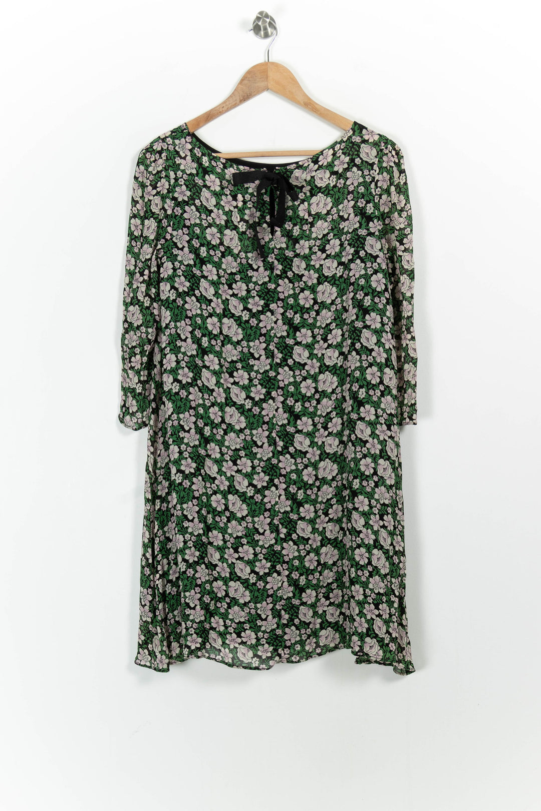 Robe Fleurie Verte et Blanche - Taille M/38 de la marque Claudie Pierlot | PARAD102262 - Vendu par Paradigme - Image 4