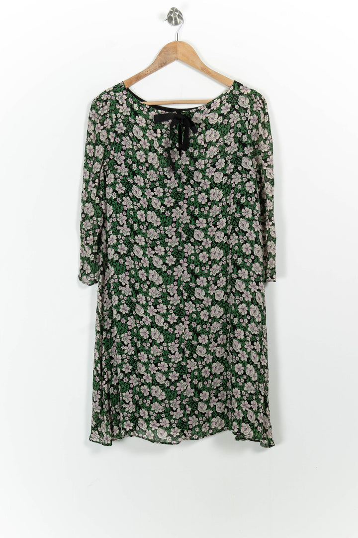 Robe Fleurie Verte et Blanche - Taille M/38 de la marque Claudie Pierlot | PARAD102262 - Vendu par Paradigme - Image 4