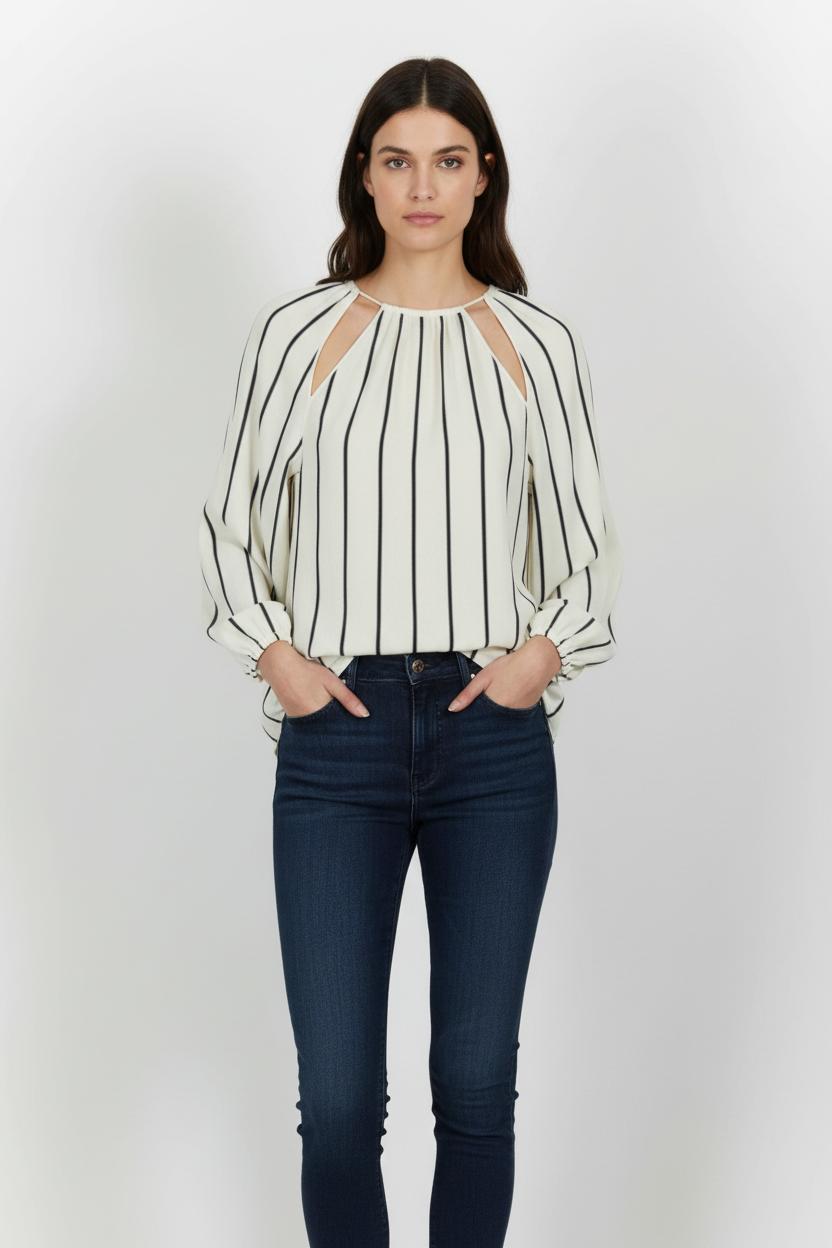 Blouse Écrue et Noire - Taille S/36 de la marque ZAPA | PARAD102272 - Vendu par Paradigme - Image 1