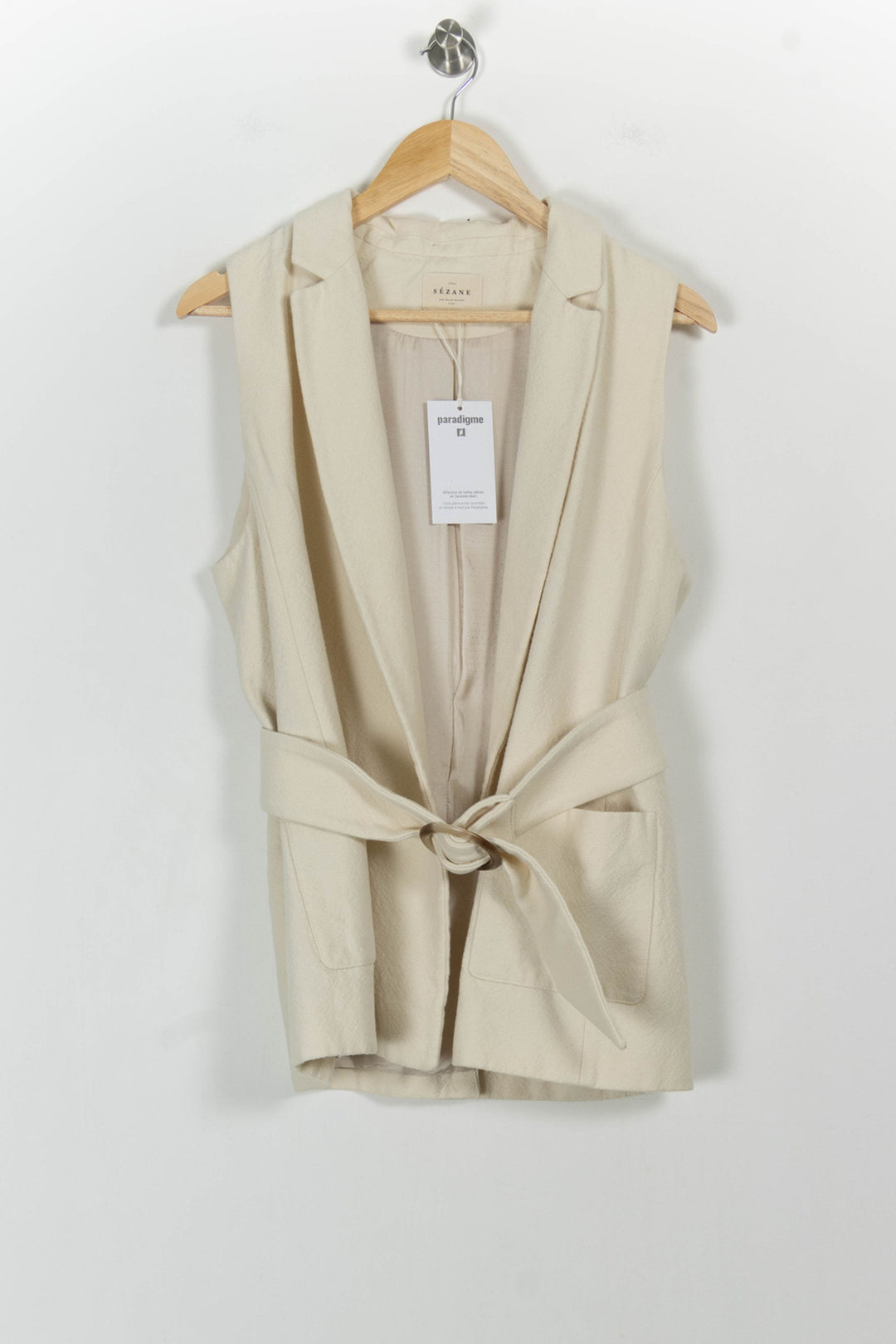 Gilet Sans Manches Blanc - Taille S/36 de la marque Sézane | PARAD102275 - Vendu par Paradigme - Image 2