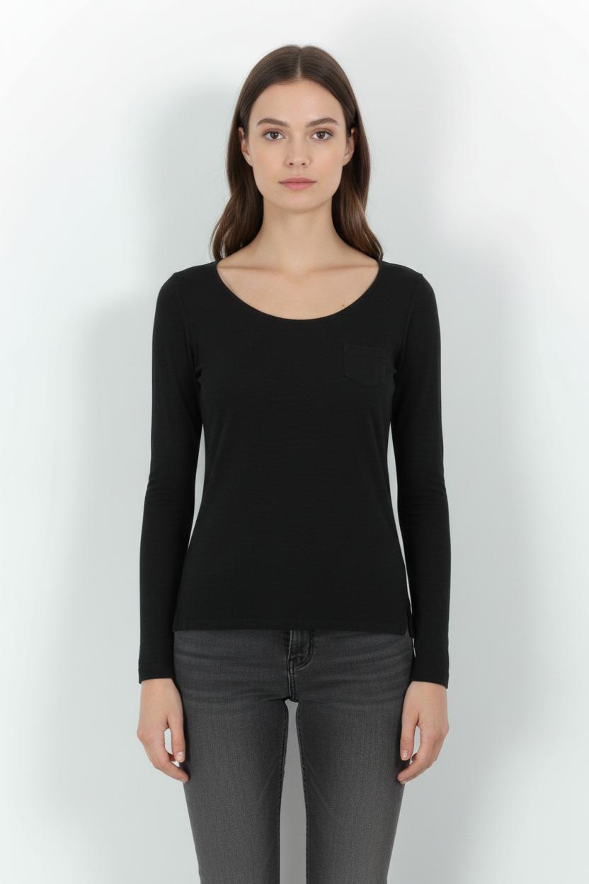 T-shirt Manches Longues Gris - Taille S/36 de la marque Comptoir des Cotonniers | PARAD102279 - Vendu par Paradigme - Image 1