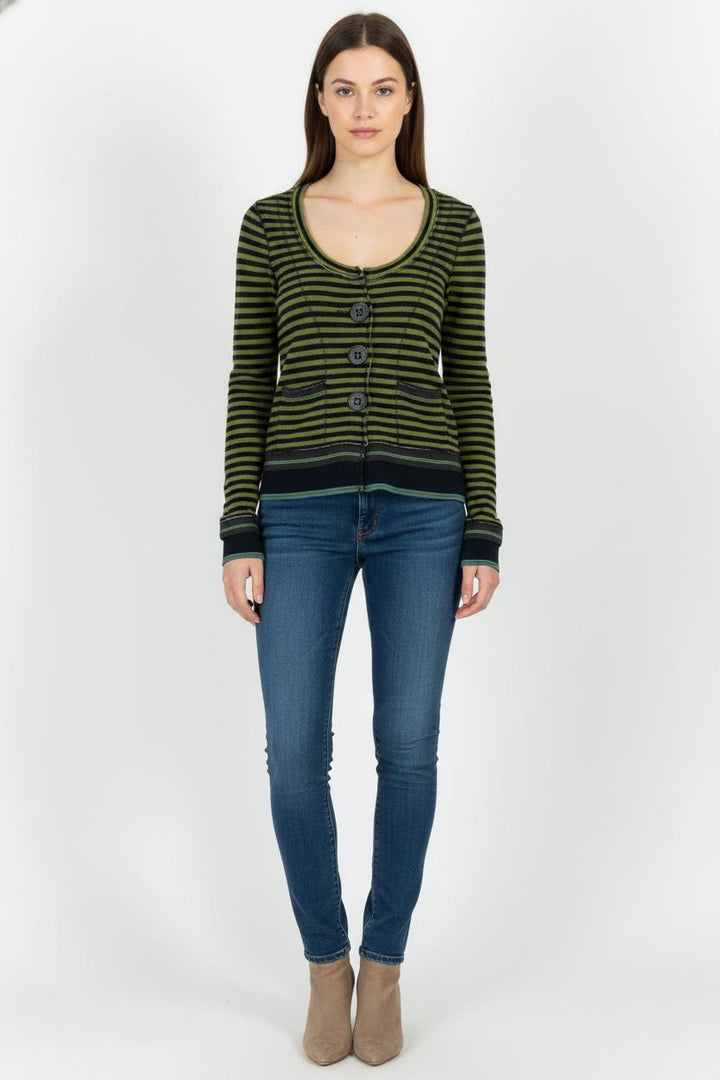Cardigan Vert et Noir - Taille L/40 de la marque One Step | PARAD102293 - Vendu par Paradigme - Image 1