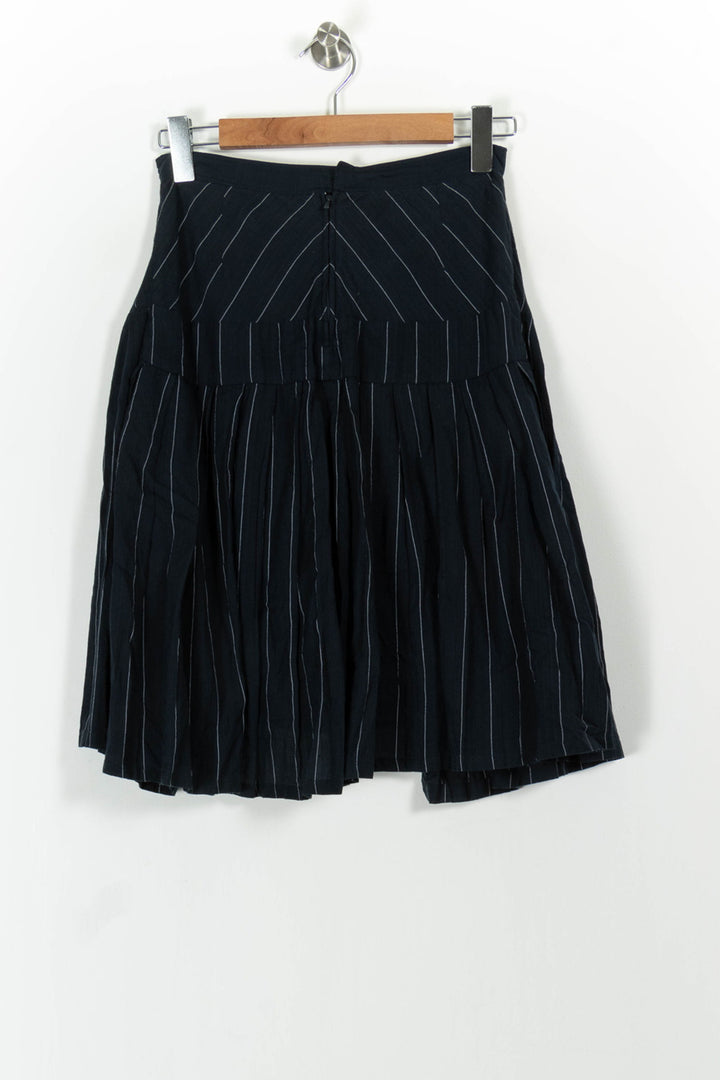 Jupe Courte Bleue à Rayures Blanches - Taille S/36 de la marque Sud express | PARAD102295 - Vendu par Paradigme - Image 4