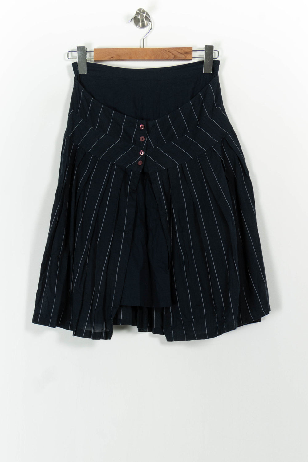 Jupe Courte Bleue à Rayures Blanches - Taille S/36 de la marque Sud express | PARAD102295 - Vendu par Paradigme - Image 2
