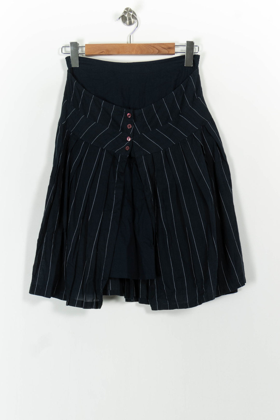 Jupe Courte Bleue à Rayures Blanches - Taille S/36 de la marque Sud express | PARAD102295 - Vendu par Paradigme - Image 2