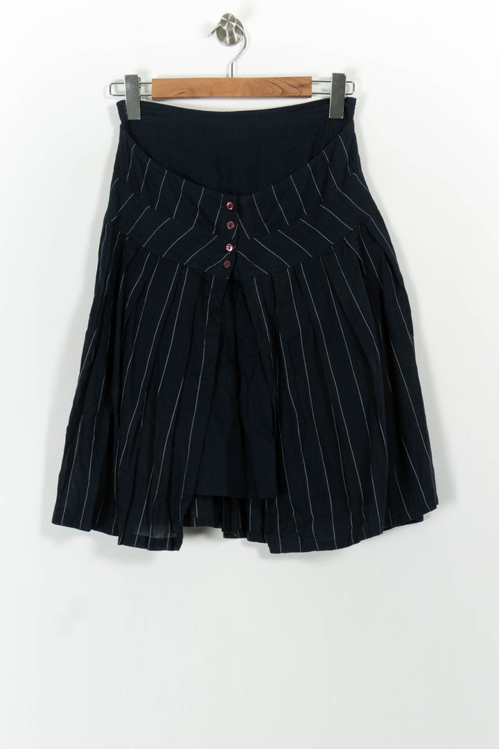 Jupe Courte Bleue à Rayures Blanches - Taille S/36 de la marque Sud express | PARAD102295 - Vendu par Paradigme - Image 2