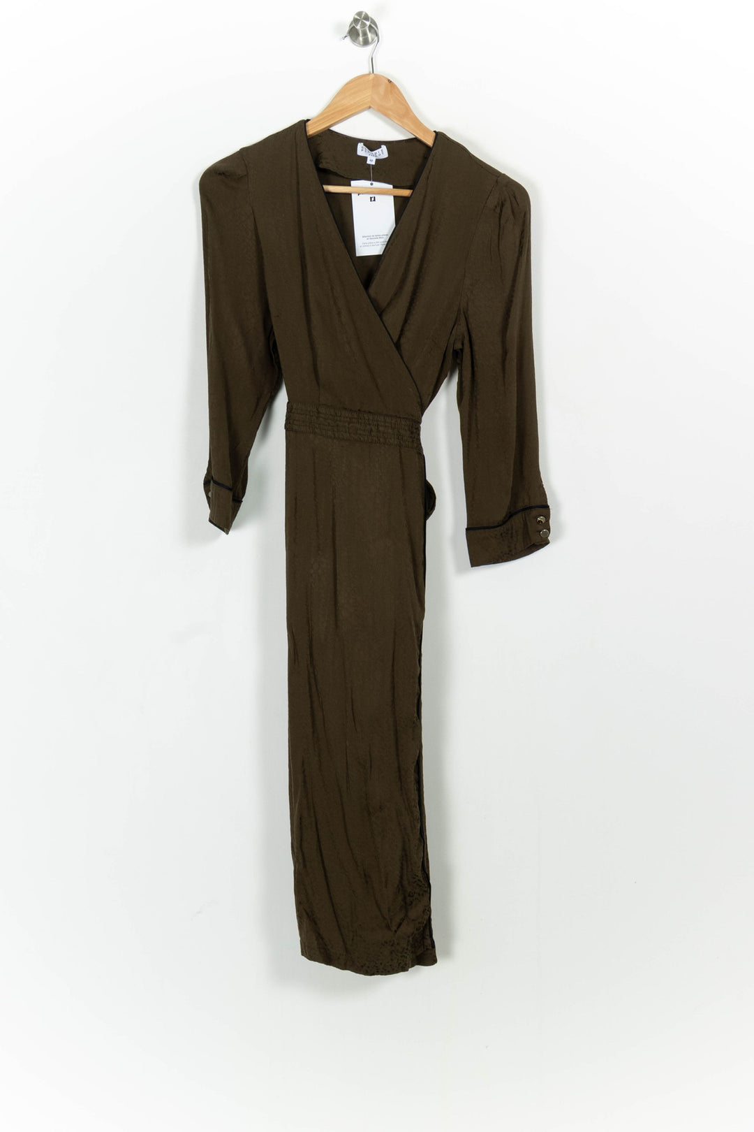 Robe Longue Verte - Taille L/40 de la marque Claudie Pierlot | PARAD102301 - Vendu par Paradigme - Image 2