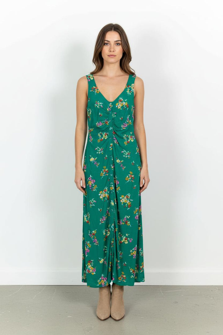 Robe Longue Verte à Fleurs - Taille L/40 de la marque Petite Mendigote | PARAD102302 - Vendu par Paradigme - Image 1