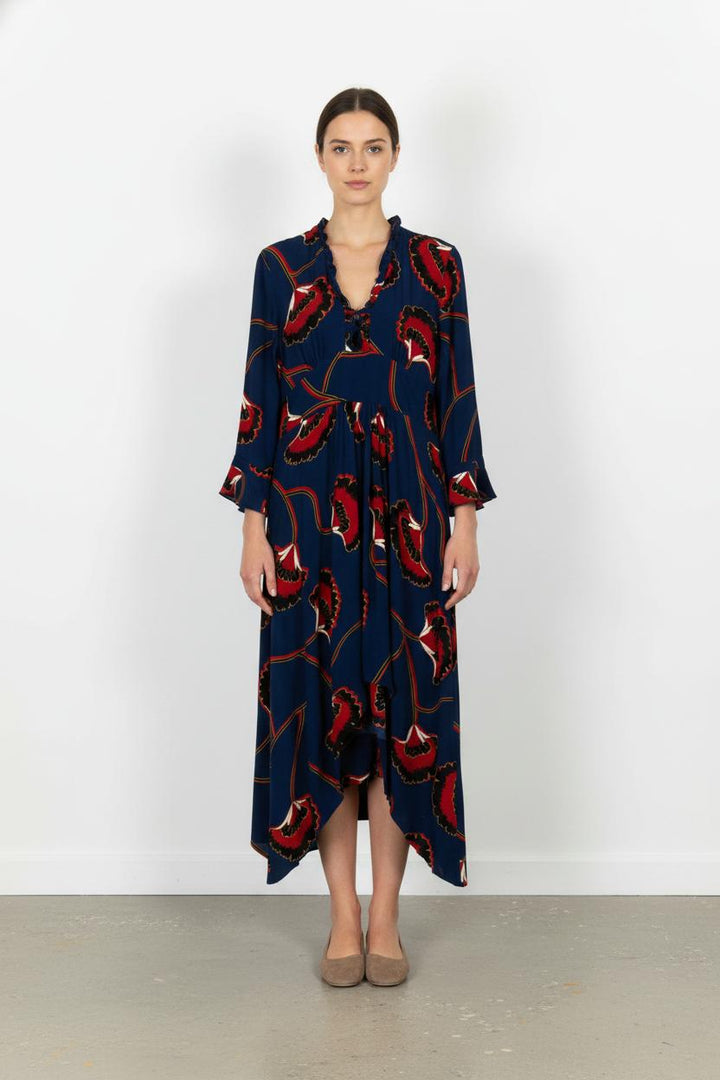 Robe Longue Bleue et Rouge - Taille L/40 de la marque ba&sh | PARAD102305 - Vendu par Paradigme - Image 1