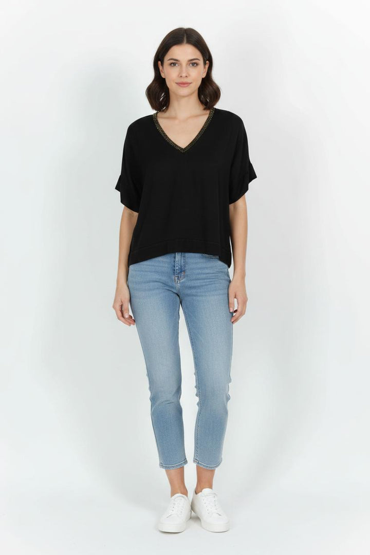 Blouse Noire - Taille XS/34 de la marque La Fée Maraboutée | PARAD102329 - Vendu par Paradigme - Image 1