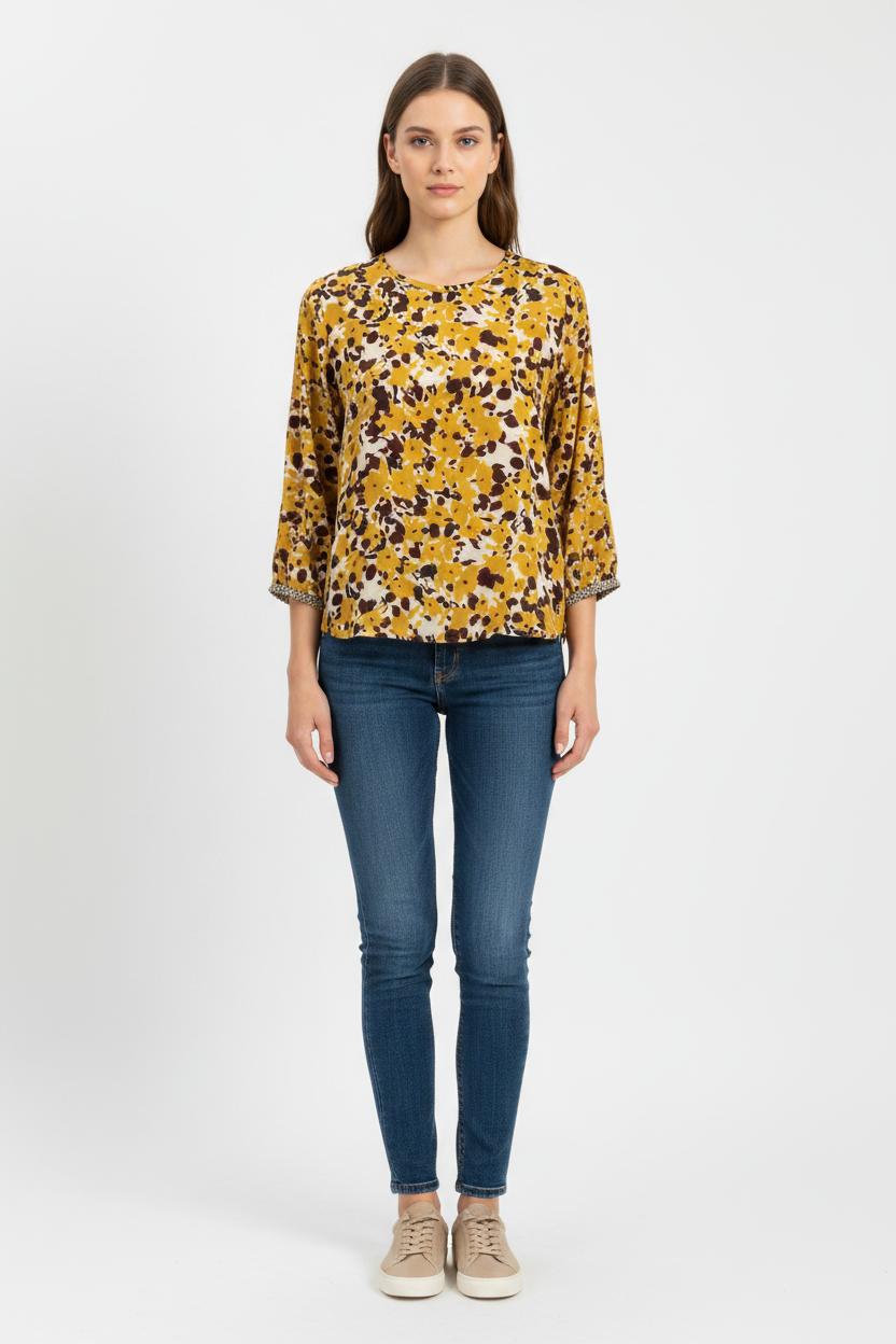 Blouse Jaune et Bordeaux - Taille XS/34 de la marque Bellerose | PARAD102331 - Vendu par Paradigme - Image 1