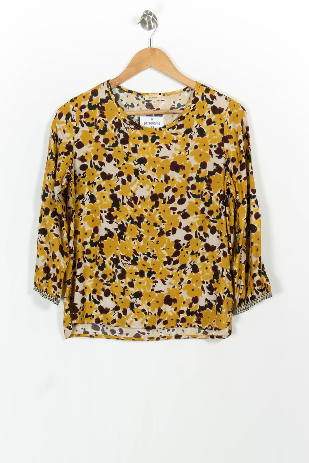 Blouse Jaune et Bordeaux - Taille XS/34 de la marque Bellerose | PARAD102331 - Vendu par Paradigme - Image 2