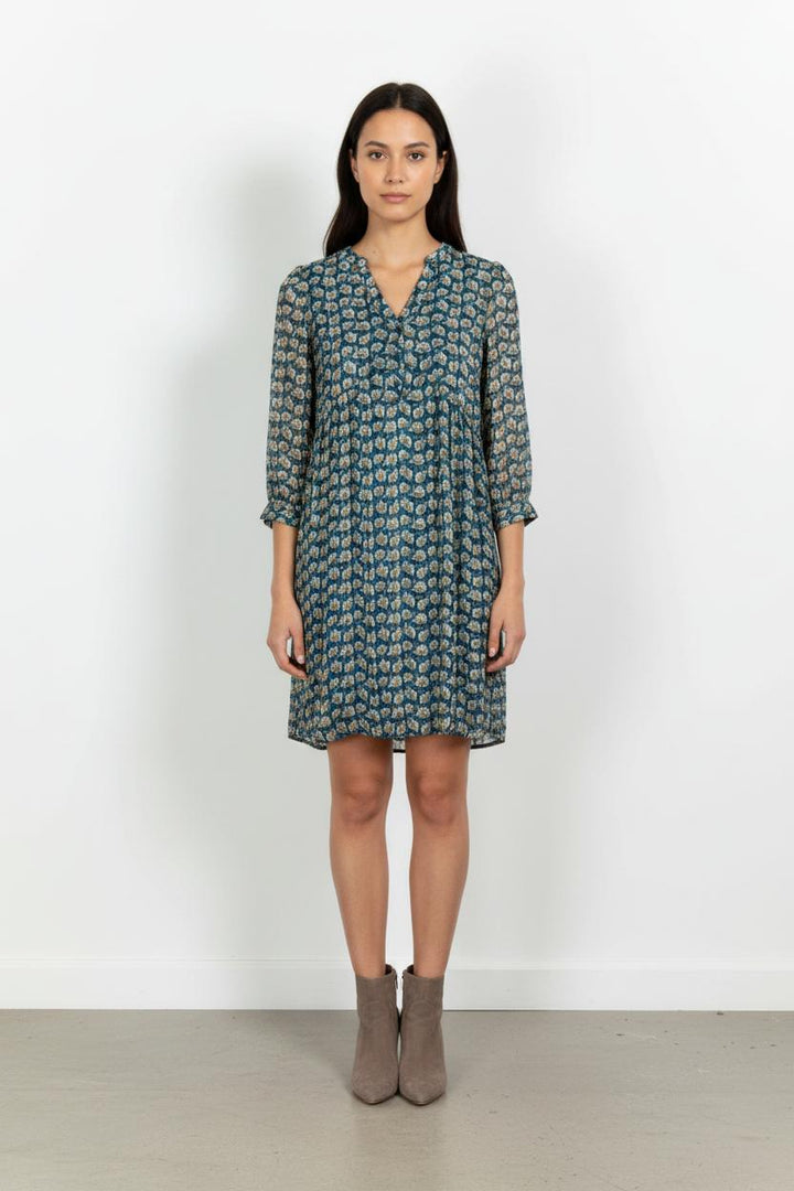 Robe Courte Bleue et Beige - Taille XS/34 de la marque Maison 123 | PARAD102333 - Vendu par Paradigme - Image 1