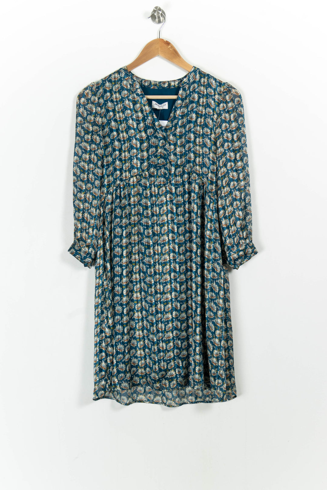 Robe Courte Bleue et Beige - Taille XS/34 de la marque Maison 123 | PARAD102333 - Vendu par Paradigme - Image 2