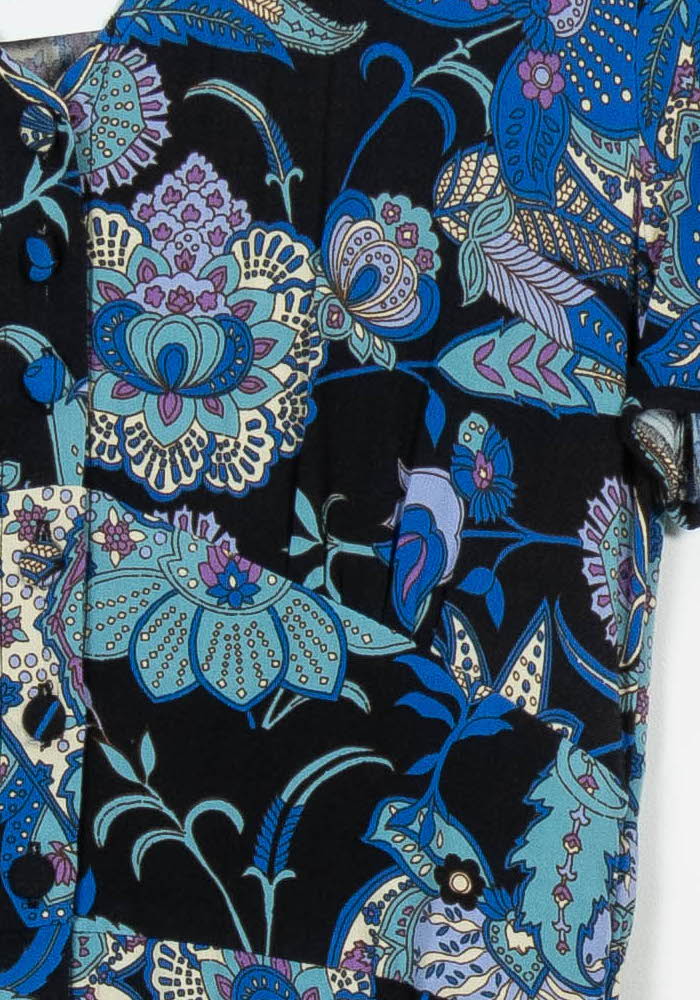 Robe Longue Bleu et Noir - Taille S/36 de la marque La Fée Maraboutée | PARAD102334 - Vendu par Paradigme - Image 3