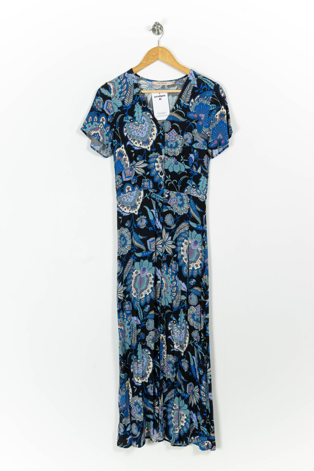 Robe Longue Bleu et Noir - Taille S/36 de la marque La Fée Maraboutée | PARAD102334 - Vendu par Paradigme - Image 2