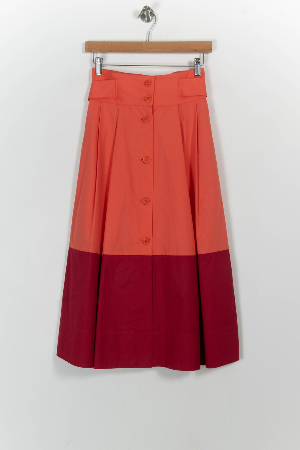 Jupe Midi Rouge et Corail - Taille XS/34 de la marque Tara Jarmon | PARAD102336 - Vendu par Paradigme - Image 2