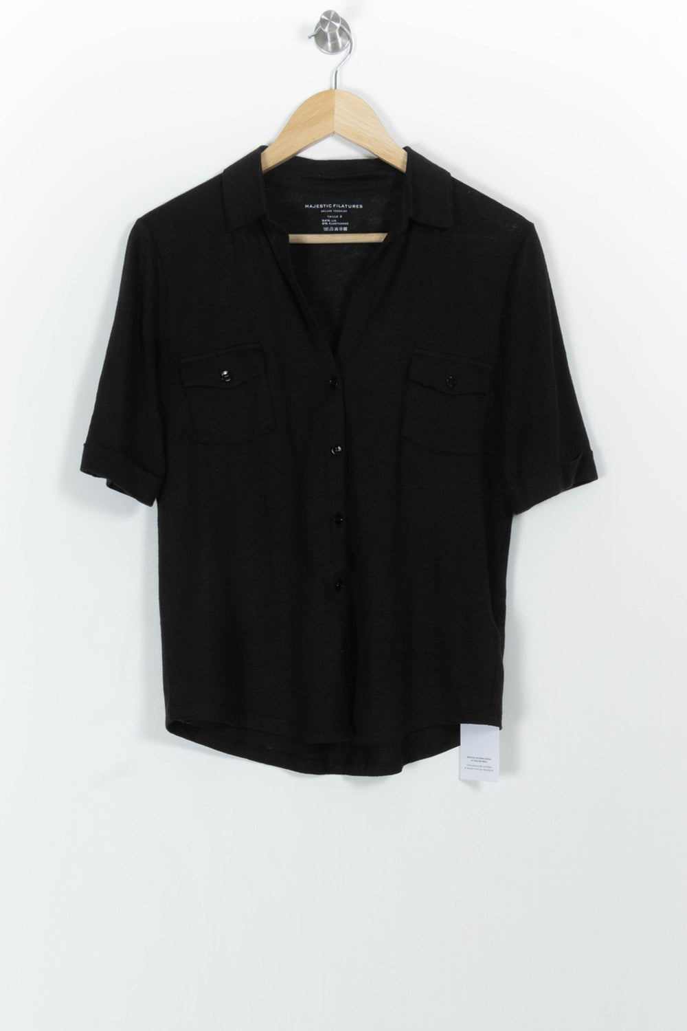 Chemise Noire - Taille M/38 de la marque Majestic Filatures | PARAD102355 - Vendu par Paradigme - Image 2